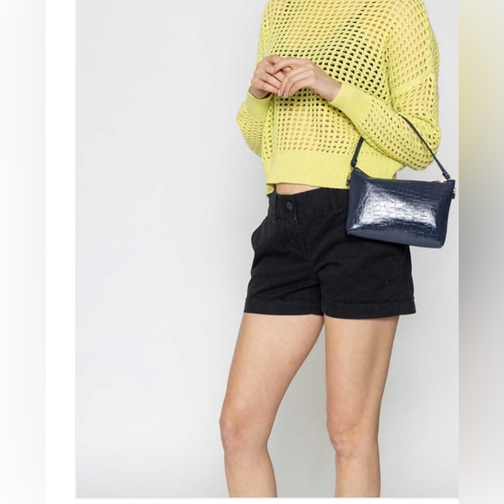 PU Crocodile pouch bag Navy